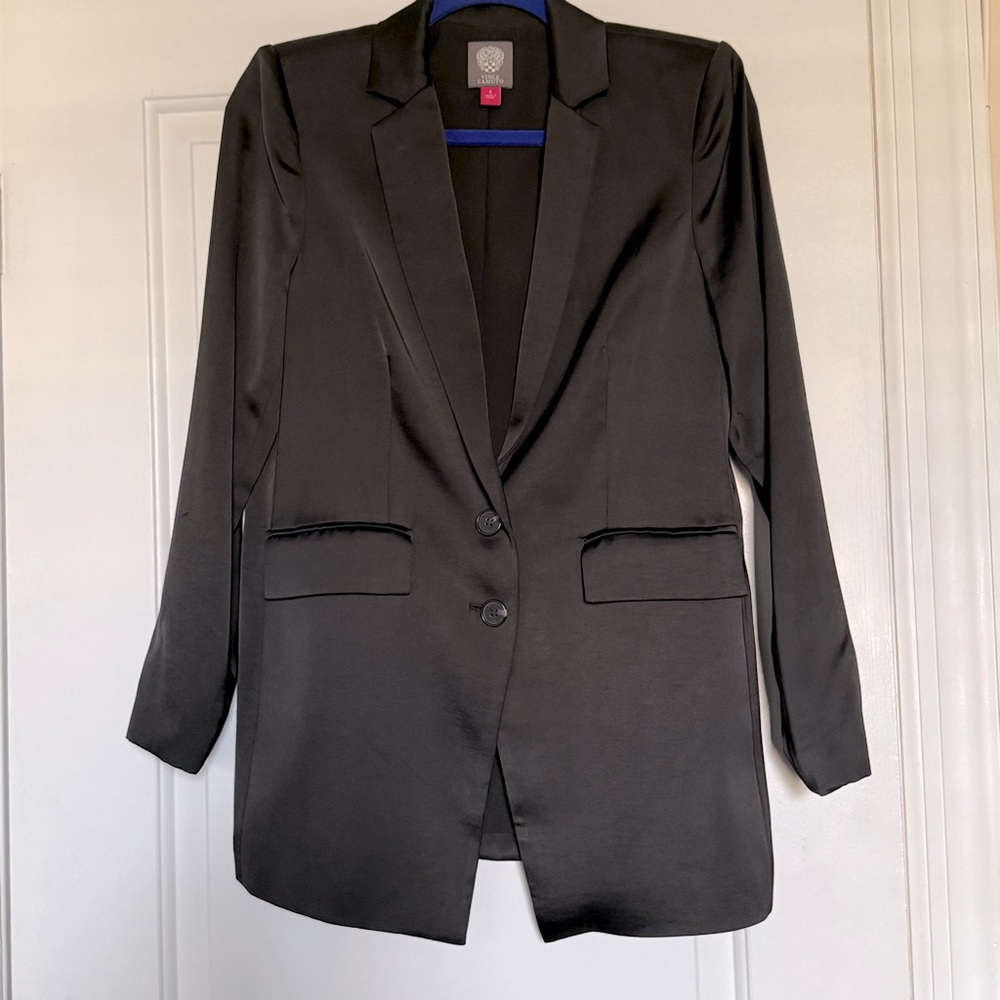 Vince Camuto Soft Satin Blazer with Shoulder Pads - Size 6